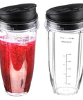 Replacement 24 Oz Blender Cups With Sip And Seal Lids For High Power Blenders 2 Pack Fits Auto IQ And Duo Series Blenders BPA Free Dishwasher Safe For Everyday Use