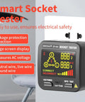 Outlet Tester With GFCI And NCV Non Contact Voltage Detection For North American Outlets in 2/3 prong socket showing readings