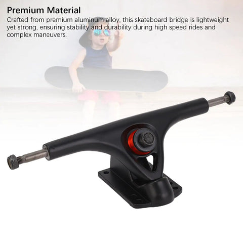 7 Inch Bridge Skateboard Bracket Pair For Dancing Longboards, beefy aluminum alloy long truck with red bushing, durable construction