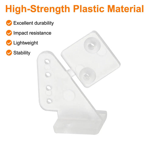12Pcs Plastic Control Horns With 4 Hole Adjustment For RC Airplanes And DIY Models, transparent material detail view
