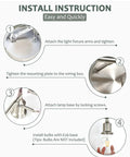 Installation instructions for Three Light Vanity Fixture In Brushed Nickel, Modern Farmhouse Wall Sconce, E26 Base, Silver Finish