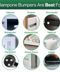 Image showing applications of 100 Pack Clear Self Adhesive Cabinet Door Bumpers For Soft Close Closures Hemispherical Silicone Dampening Pads