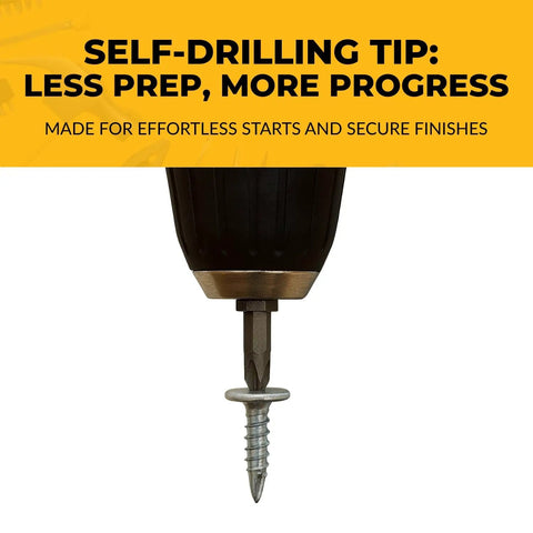 PowerHead Flat Head Wood Screws Self Tapping Point detail in drill