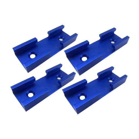 Four Piece T Slot Woodworking Tracks Set With Double Cut Profiles For Universal Cross Connectors In Woodworking Jigs Pro Grade Aluminum Alloy Blue Finish