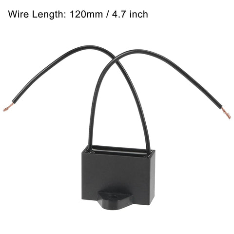 2uF CBB61 Ceiling Fan Capacitor 250V AC Metallized Polypropylene Film, 2 wires, size 37x26x15mm, self-healing