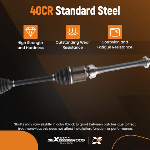 Front CV Axle Shaft Assembly Pair For Lexus ES300 ES330 RX330 RX350 And Toyota Camry Highlander Solara shown in 40CR steel