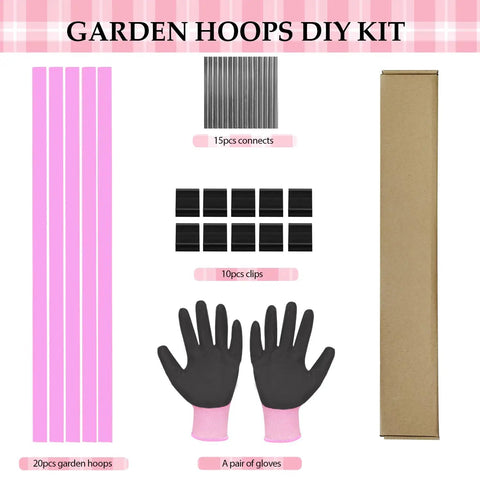 20 Piece Garden Hoop Kit For 1 To 3.5 Ft Wide Raised Beds Flexible Fiberglass Rods Easy Setup 5 Sets Of 5.6 Ft Raised Planter Box Starter Mini Greenhouse For Row Covers Netting And Frost Protection