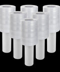 Snag This Gotta Have 6 Roll Stretch Wrap Film Set With Premium 80 Gauge Cling Plastic Measuring 4 Inches By 1000 Feet on black background.