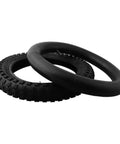 12 Inch Bicycle Tire And Inner Tube Set With Puncture Resistant Outer Tire And AV Valve For Bikes Scooters And Electric Skateboards Ride Ready Tough As Nails Durable Rubber Tubes For Daily Rides. Tire and tube displayed separately on white background.