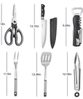 Ultimate Outdoor Camp Kitchen Utensils Set With Fork Spoon Knife Cutting Board Spatula Scissors Corkscrew and tools