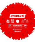 Kickass 12 Inch Wood Cutting Combo Saw Blade Featuring 60 Sharp Teeth 1 Inch Arbor.118 Kerf And 15 Degree Hook Angle front view.