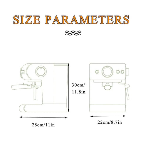 Size parameters for Get Your Daily Java Fix With This Dependable Home Espresso Maker And Coffee Machine Featuring Built In Grinder And Creamy Milk Frother Semi Automatic Heat Display For Smooth Barista Level Shots In Fresh Green Finish, showing dimensions.