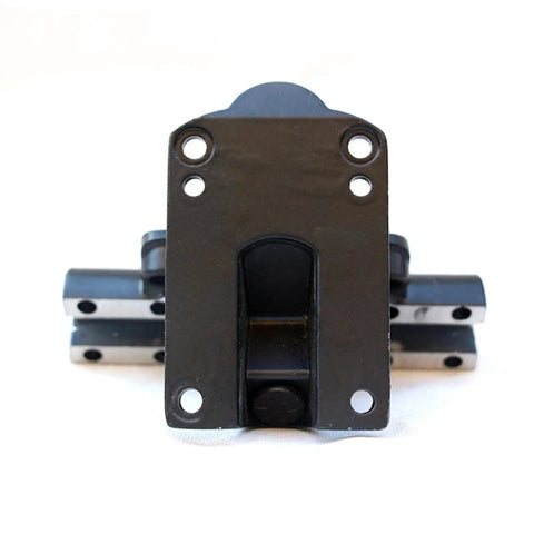 Powerful Drive Electric Skateboard Truck in black aluminum for superior stability, front view of mounting plate.