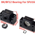 BK12 BF12 end supports for SFU1605 ball screw kit 350mm long 16mm diameter 5mm lead for CNC machines, showing dimensions and parts