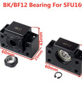 BK12 BF12 end supports for Heavy Duty Ball Screw Kit SFU1605 2000mm Length With 16mm Diameter And 5mm Lead Nut Housing