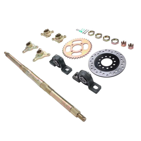 24 Inch Rear Axle Kit With 160mm Brake Disc For Go Karts And ATVs Beefy Heavy Duty Rear Axle Assembly For 50cc To 150cc Custom Builds