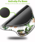 Ergonomic Mouse Pad With Wrist Support Non Slip PU Base Cute Floral Pattern showing anti-slip PU underside and floral design