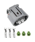 Heavy Duty 3 Pin Alternator Adapter Connector For Denso Toyota Lexus Kubota 16678-65830 90980-11349 with three copper pins and connectors.