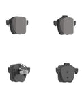 Ford Focus Front Disc Brake Pad Set Ceramic For Daily Driving With OE Style Fit and Noise Reduction Shim shown in four angles.