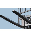 Heavy Duty Electric Forklift Built Like A Tank For Shop Floors And Harbor Jobs Featuring One Piece Forged Fork close-up view.
