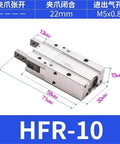 Workhorse Finger Cylinder For Mechanical Arm Gripper HFZ16 HFZ20 HFKL HFY HFR10 Series front view with dimensions