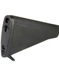 Black Fixed A2 Style Rifle Length Stock For AR Platform Builds, Durable Polymer Construction, Lightweight And Stable Cheek Weld, Rear View