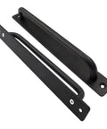 Bulletproof Barn Door Handle Pulls 9.6 Inch Matte Black Aluminum Alloy Sliding Door Hardware Rustproof Corner Grip, two-piece set view.
