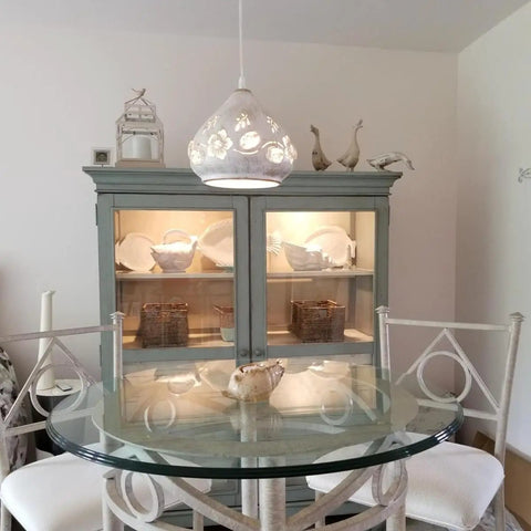 Crystal Plug In Pendant Light With 16.4 Ft Swag Cord above dining table, elegant glam design in modern home