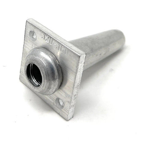 Professional Grade Tough As Nails One Way Anchor Wire Vise Heavy Duty Zero Slack Grip Clamp For 8 To 11 Gauge Solid Stainless Steel Cable Rigging Hardware Pack Of 10, viewed from side with a square base.