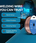 ER70S6 030 Inch MIG Welding Wire On A 2 Pound Spool For Mild Steel With Low Spatter And High Deoxidizer Load Gas Shielded Welding