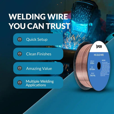 ER70S6 030 Inch MIG Welding Wire On A 2 Pound Spool For Mild Steel With Low Spatter And High Deoxidizer Load Gas Shielded Welding