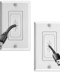 Slick Flexible Rubber Wall Grommet Kit For Hassle Free Low Voltage Cable Routing Behind TV And Game Console Smooth Install No Drama Neat Media Setup Two Piece Off White with USB cables installed