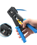 Pass Through RJ45 Crimp Tool For DIY Network Cabling 8P8C Pliers And Cable Stripper RJ12 Cat5 Cat6 Multi Function Pressing Clamp Tongs Clip