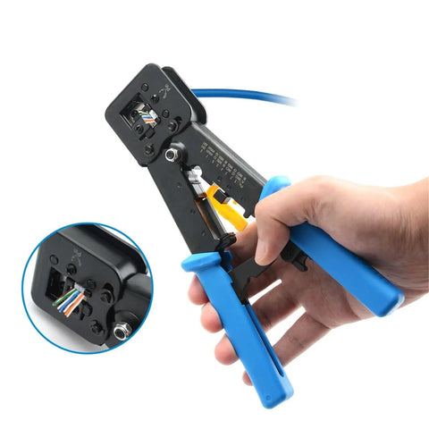 Pass Through RJ45 Crimp Tool For DIY Network Cabling 8P8C Pliers And Cable Stripper RJ12 Cat5 Cat6 Multi Function Pressing Clamp Tongs Clip