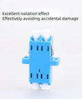 LC To LC Duplex Singlemode Fiber Optic Coupler Adapter With Blue Zirconia Ceramic Ferrules front view