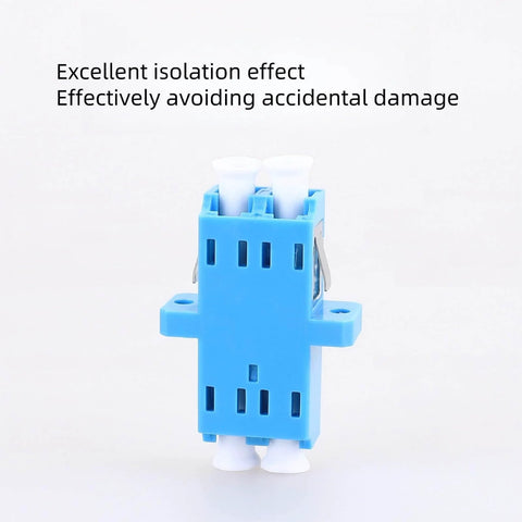 LC To LC Duplex Singlemode Fiber Optic Coupler Adapter With Blue Zirconia Ceramic Ferrules front view