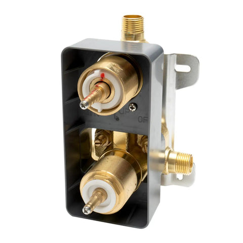HomeStock Modern Single Panel Shower System with Hot Cold On Off Functions, Polished Finish, brass valve control.