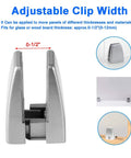 Rock Solid Aluminum Desk Partition Clamps 20 Pack Featuring Sleek Silver Finish adjustable clip width for glass or wood panels.