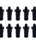 Eight Piece Pack Of Black Telescopic Cabinet Door Repair Pins Adjustable To Match Any Thickness And Locks Down Sagging Doors And Wobbly Shelves For A Solid No Wiggle Fit That Will Get It Done Right - Close-up of pins
