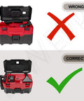 14-37-0160 Vac Hose Assembly for Older 0880-20 18V Wet Dry Vacuum Cleaner stored correctly, showing plastic ends and rubber middle
