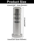 Aluminum Arrow Inserts for 6.2mm Carbon Arrows 12 Pack, showing product dimensions 6.2mm outer diameter and 21.5mm length