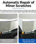 Comparison of minor scratches on Tesla Cybertruck bumper with Premium 8.5 Mil TPU Paint Protection Film Precut Rear Bumper Guard.