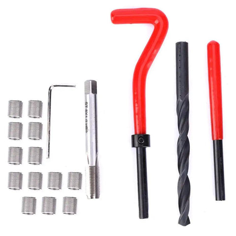 Stainless Steel M8x1 Thread Repair Kit 20 Pcs For Damaged Threads Heavy Duty Thread Inserts For Metal And Plastic Easy Install Pro Grade Repair For Stripped Threads with tools