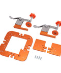 Precision Router Corner Radius Template Set R20 R25 R30 R35 With Secure Board Locking Clamp For Woodworking Slot Positioning heavy-duty aluminum clamps and template.