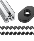 Twenty Pack 1/4-20 Threaded Centered Slide In T Slot Bolts For Aluminum Extrusion, Economy T Slot Nuts And Hardware Accessories For 15 Series