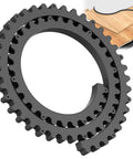 Close-up of a 39 Inch Flexible Router Template For Woodworking With Edge Guide Kit, showing smooth curves and fastening holes.