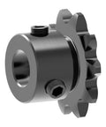 Beefy 9 Tooth Roller Chain Sprocket For One Quarter Inch Pitch, 8mm Bore, Hardened Teeth, Black Oxide C45 Carbon Steel