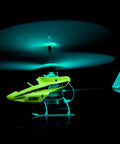 MCX Anniversary Edition RC Helicopter Ready To Fly Indoor Ultra Micro Flyer For Bedrooms And Living Rooms glowing in flight