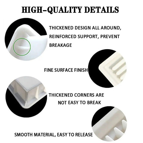 Images highlighting details of the Beefy Large Round Brick Mold Nineteen Point Seven Inch Diameter Circular Concrete Tile.
