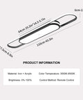 Modern Dimmable LED Chandelier Flush Mount Ceiling Light With Remote Control, dimensions and specifications view